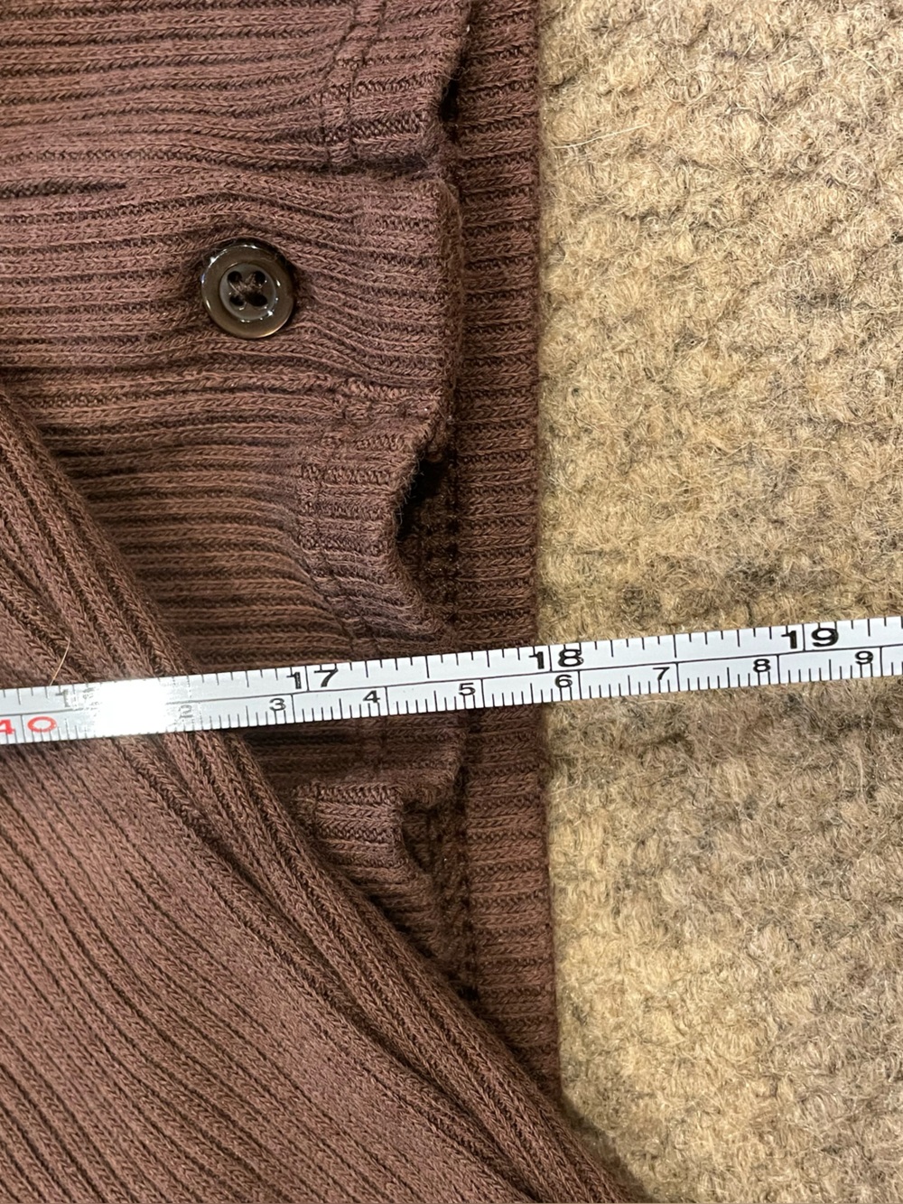 Minimalistic Brown Ribbed Button-Down Top - Picture 4 of 5